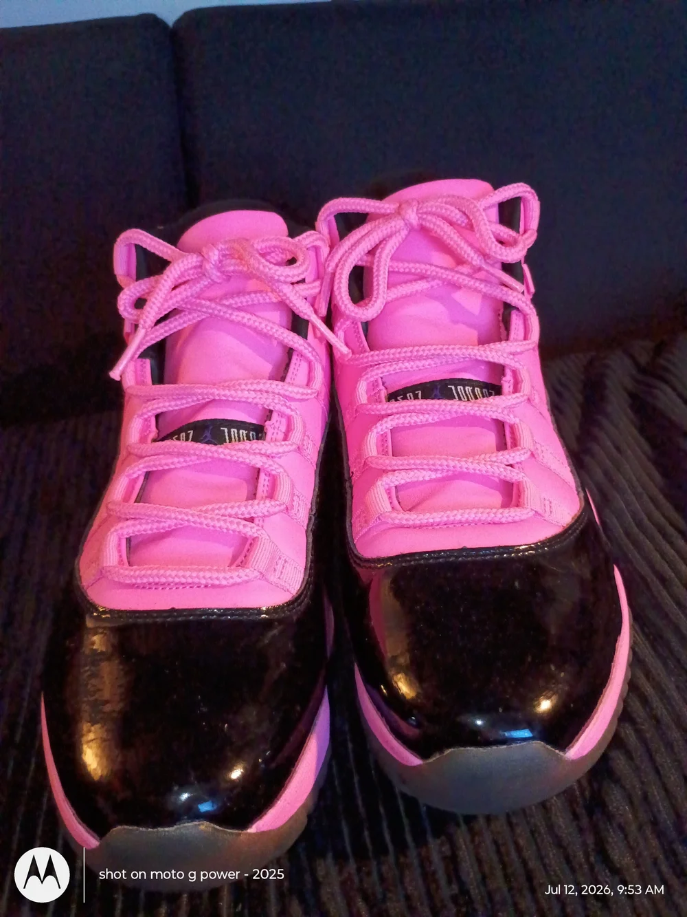 Pink and Black Low-Top Sneakers Jordan 11s